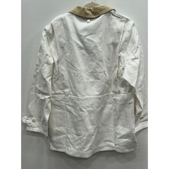 NWT J.Crew Womens Barn Chore Jacket Canvas Button-Up Patch Pocket Ivory Size M - Picture 5 of 9